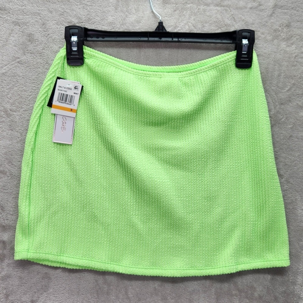 Salt + Cove Swim Cover‎ Up Womens Size S Mini Skirt Textured Green Beach Trendy